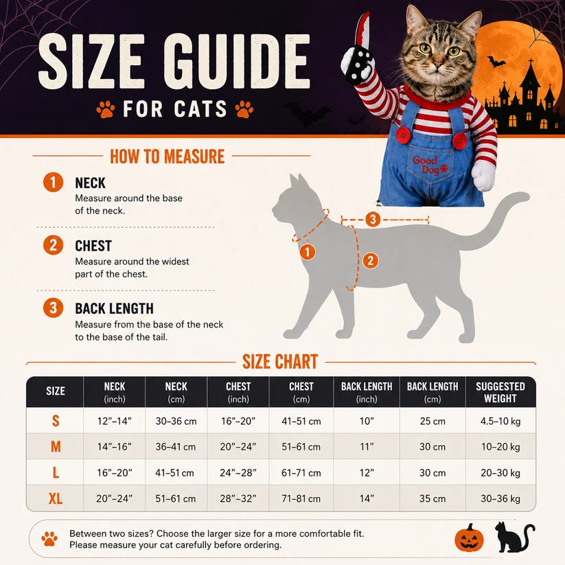 Killer Doll Pet Costume - Cat and Dog Halloween Outfit Killer Doll Pet Costume
