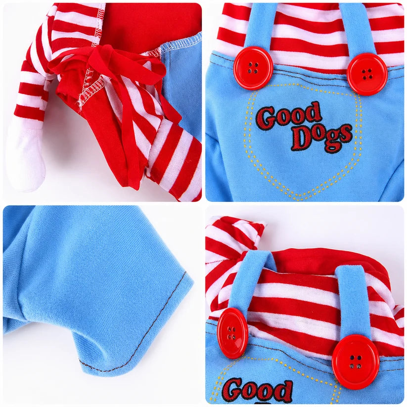 Killer Doll Pet Costume - Cat and Dog Halloween Outfit Killer Doll Pet Costume